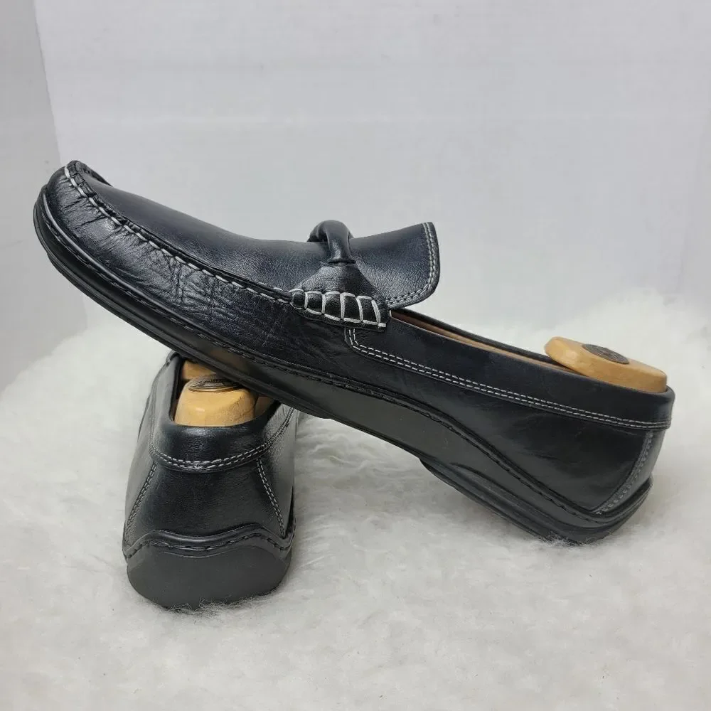 Donald J Pliner Eleo Horsebit Moc Toe Black Driving Loafers Shoes Size 11.5